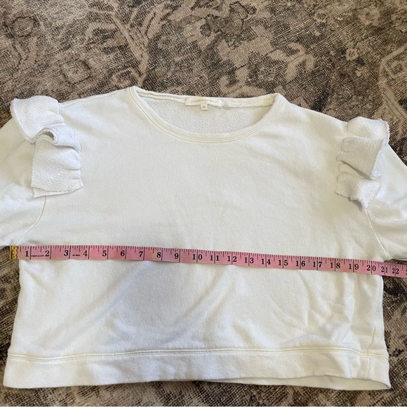LoveShackFancy | Corrine White Ruffle Sweatshirt, medium - Picture 10 of 12